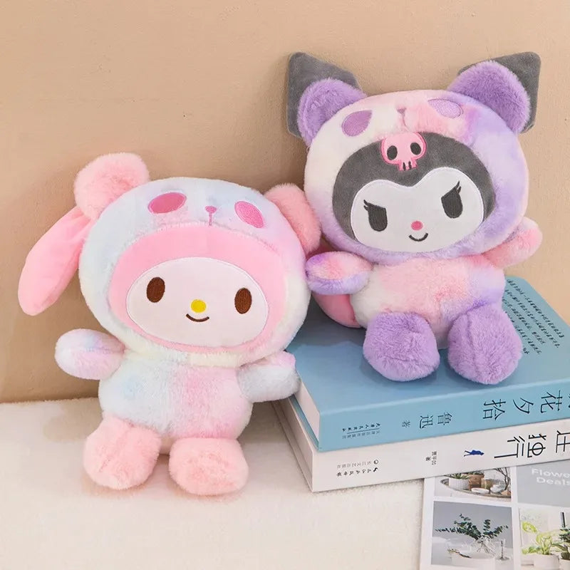 Kawaii 25cm Sanrio Jade Dog Kuromi Dressing Doll Doll Plush Toy Stuffed Animal Patung Dolls Birthday Gift for Girls Kids Boys