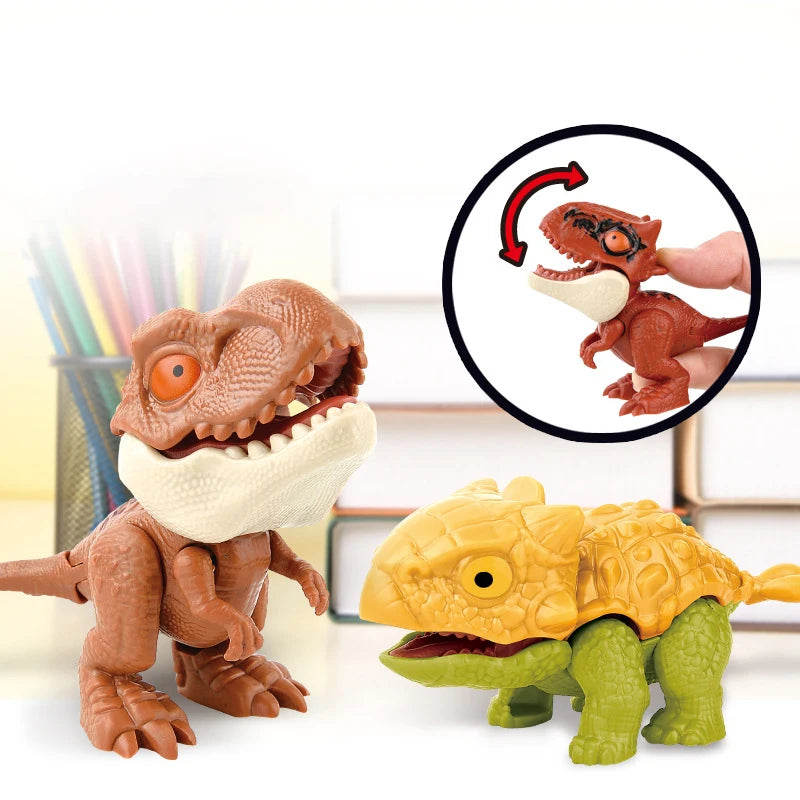 5-20PCS Funny Mini Cartoon Animal Tyrannosaurus Toy Plastic Hand Bite Finger Dinosaurs Mobile Joint Animal Finger Hand Doll Prop