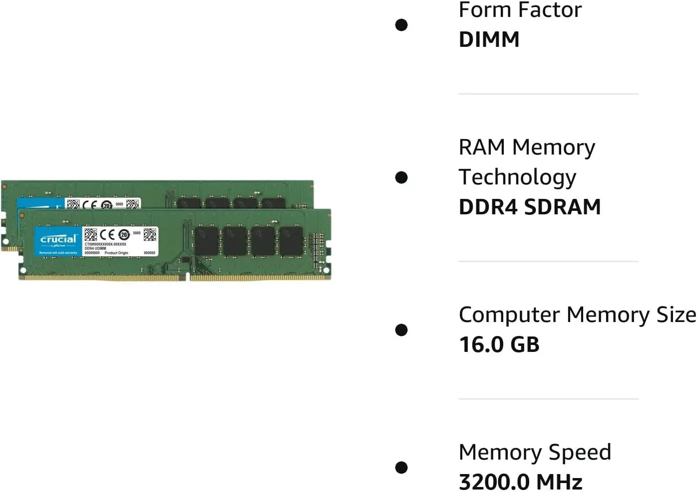 Crucial RAM DDR4 8GB 16GB 32GB 4GB 3200MHz 2133MHz 2400MHz 2666MHz PC4-19200 288-Pin For Desktop Memory PC Computer Moudle