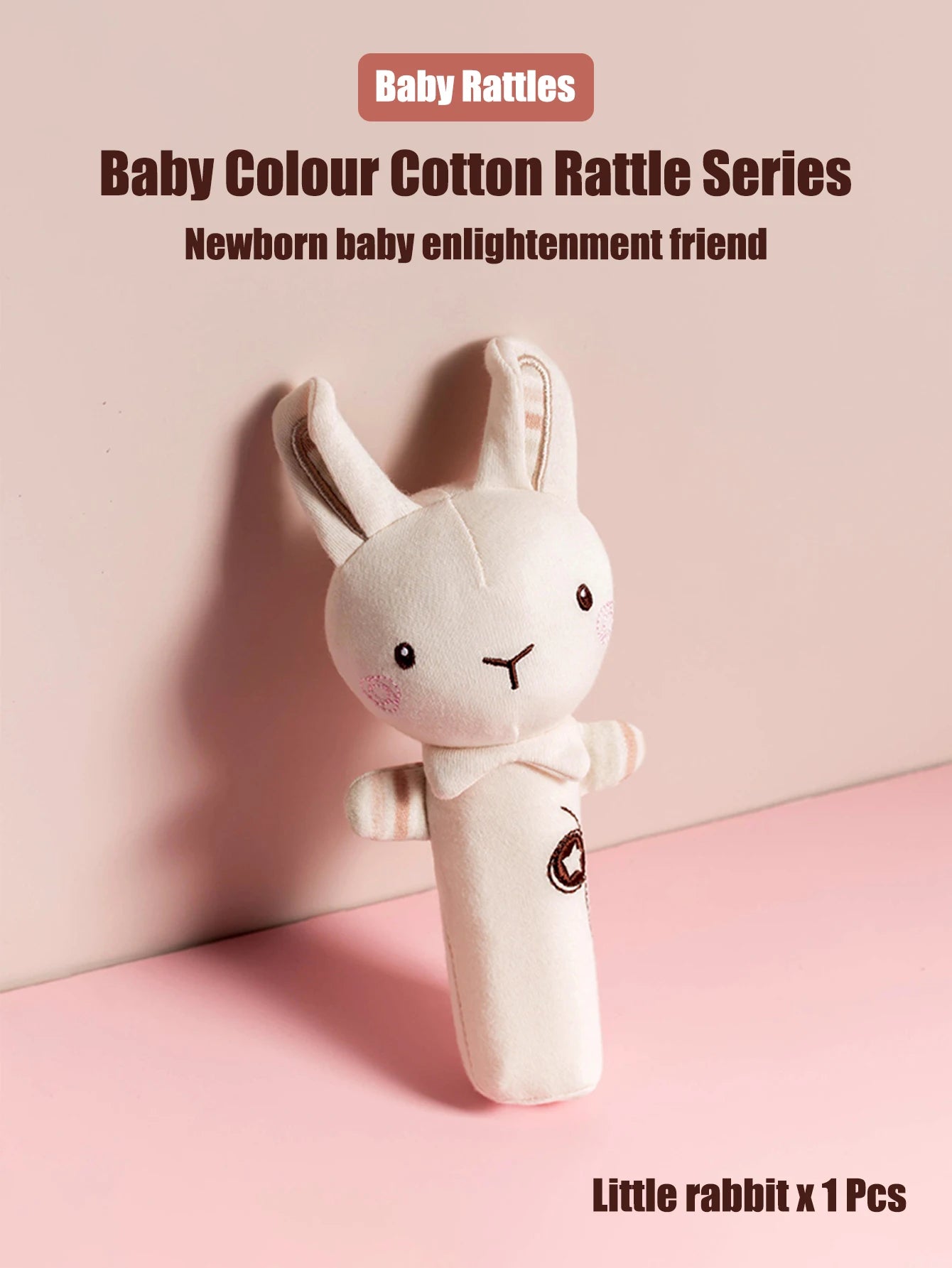 1PCS 0-6 months Baby Hand Shaker Newborn Comfort Toy Baby 0-1 Year Old Toy Baby Stick and Round Rattle
