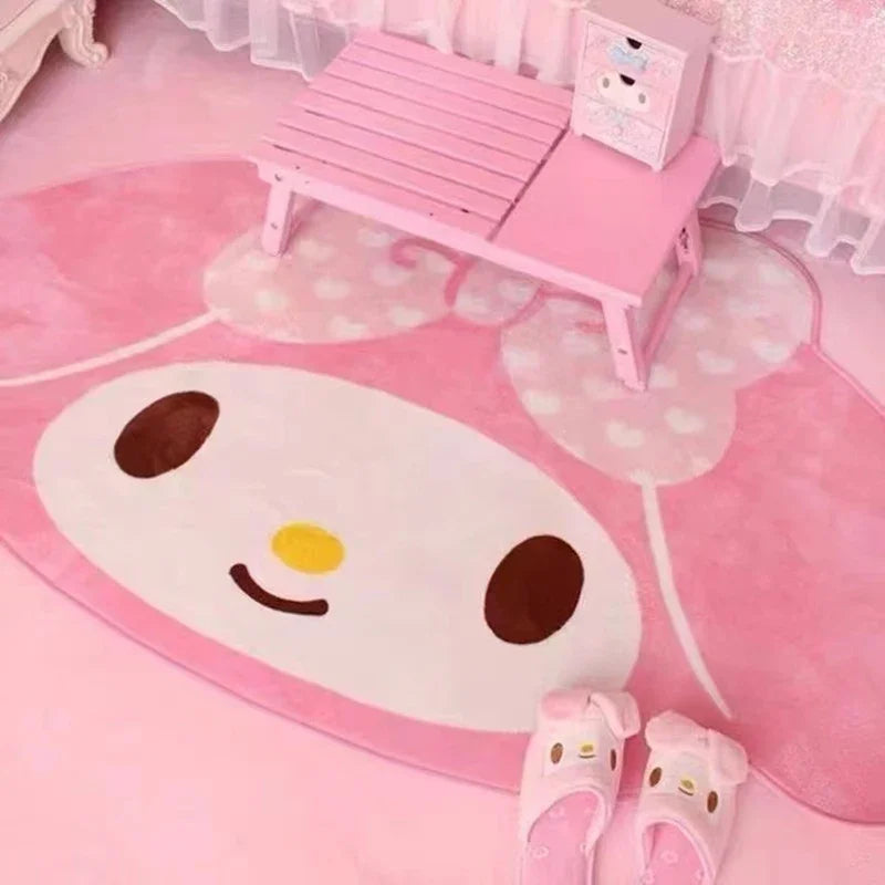 60-160cm Sanrio My Melody Carpet Bedside Blanket Floor Mat Dressing Table Foot Pad Girl Room Bedroom Decorative Pashmina Carpet