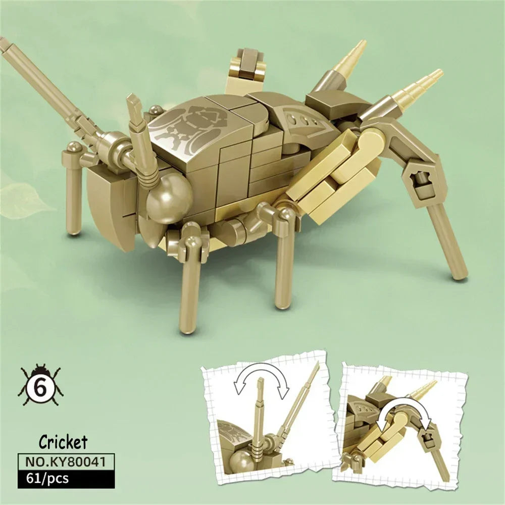 Rhinoceros Beetle Colorful Insect 3D Model Building Blocks Toy Easy Assembly Puzzle Toys Perfect Holiday Gift for Kids Birthday