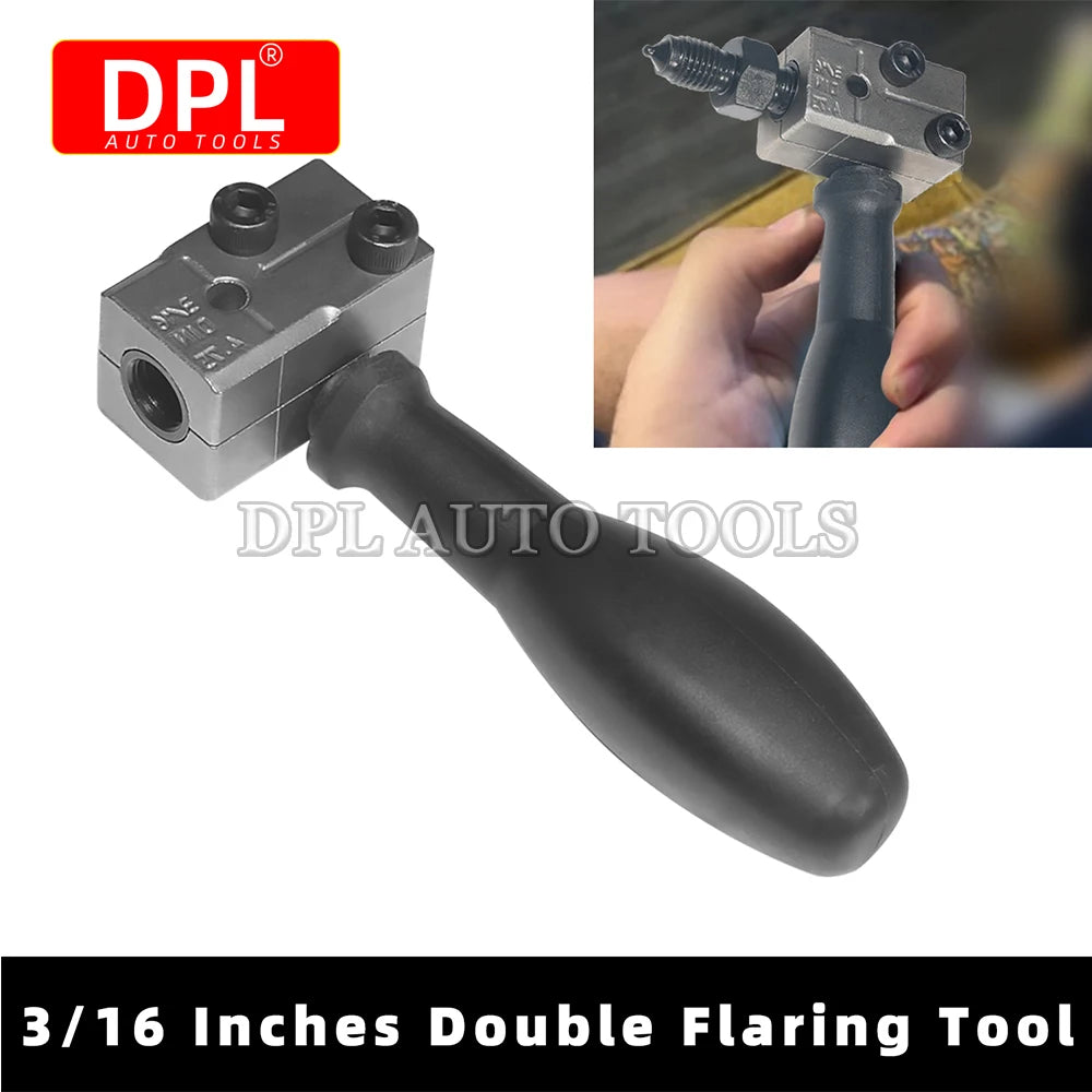 3/16in Double Flaring Tool Metal Handheld Brake Line Double Tool for Motorcycle Automotive Truck Brake Line Flaring Tool