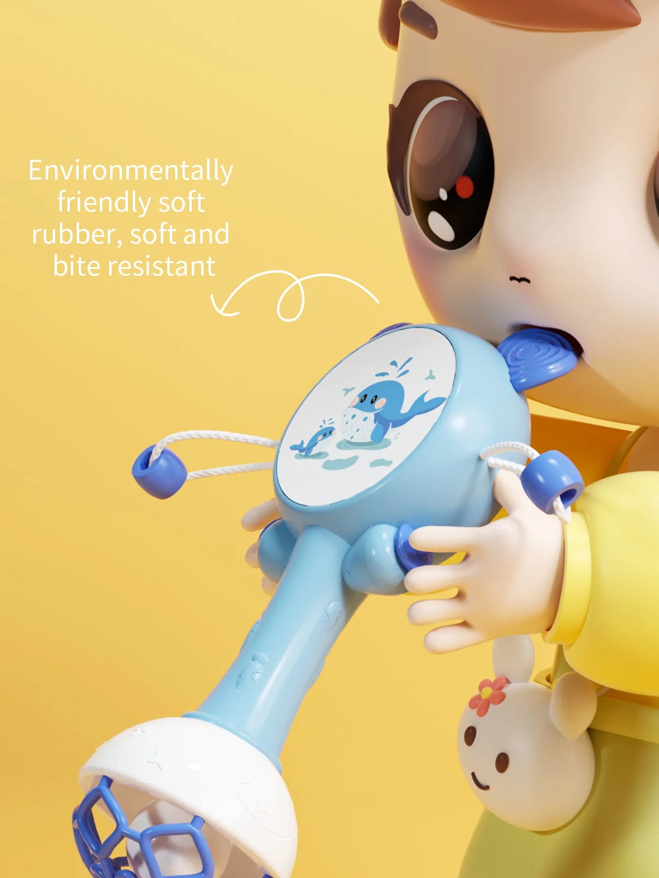 Baby Music Flashing Rattle Toys Rabbit Teether Hand Bells Mobile Infant Stop Weep Tear Rattles Newborn Early Educational Toy 18M