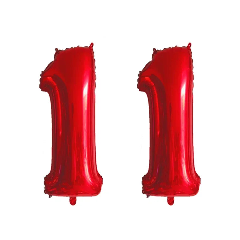 2Pcs 32 Inch Gold Silver Black Blue Red Helium Foil Number Balloon 10 11 12 13 14 15 Happy Birthday Party Decoration Supplies