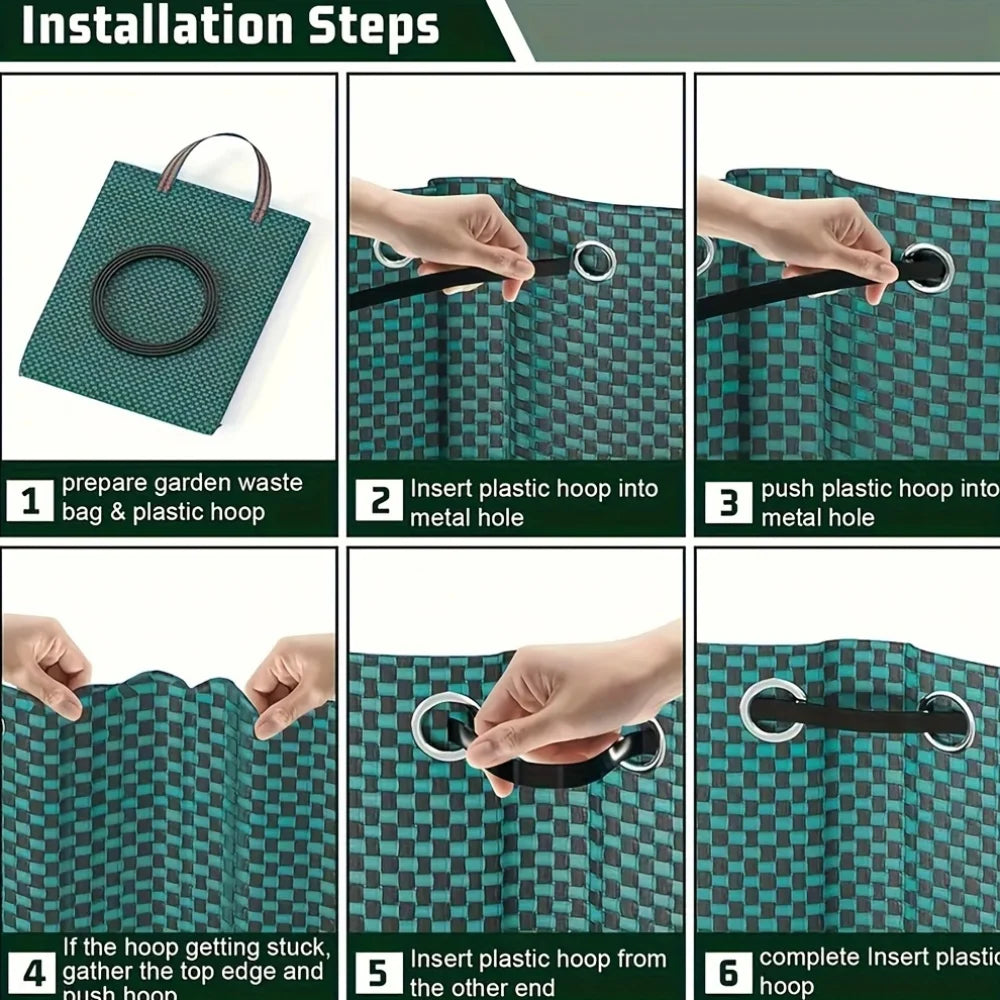 Heavy-Duty PP Garden Waste Bags - Reusable Yard Debris Bags with Industrial Fabric and Handles for Plant, and Leaf Collection