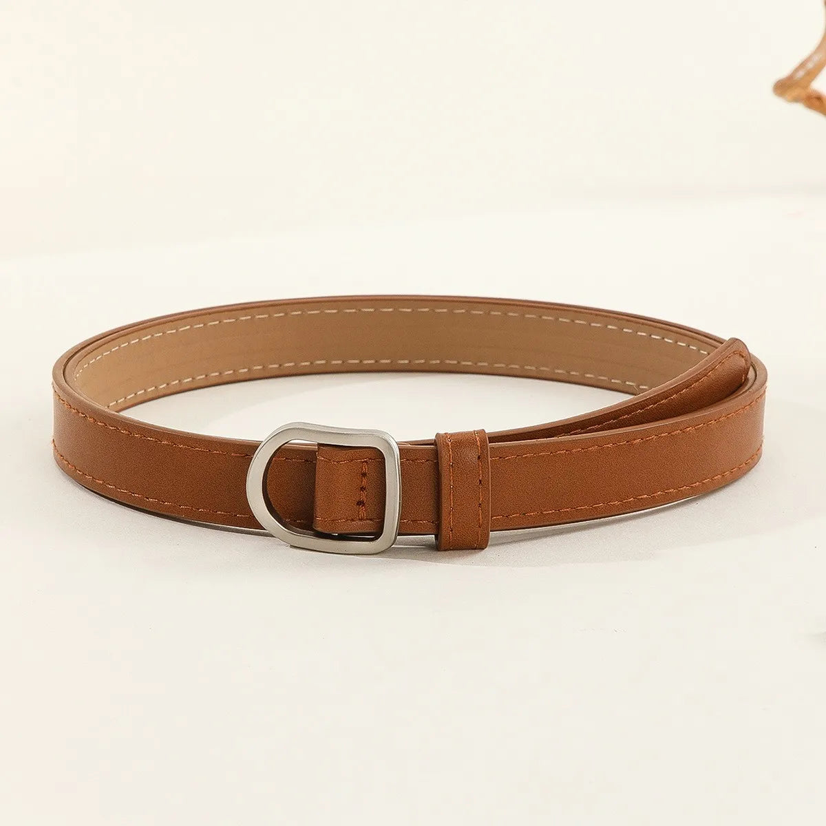 Lazy Belt Casual Simple Perforated Women'S Belt Paired With Jeans Men'S Belt Pu Leather Belt