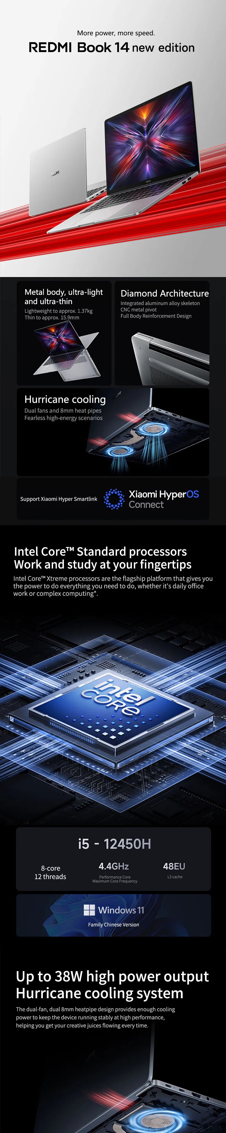 2025 Xiaomi REDMI Book 14 Laptop 14 Inch FHD 60Hz Screen Notebook i5-13420H 16GB 512GB Netbook Computer With Intel UHD Graphics