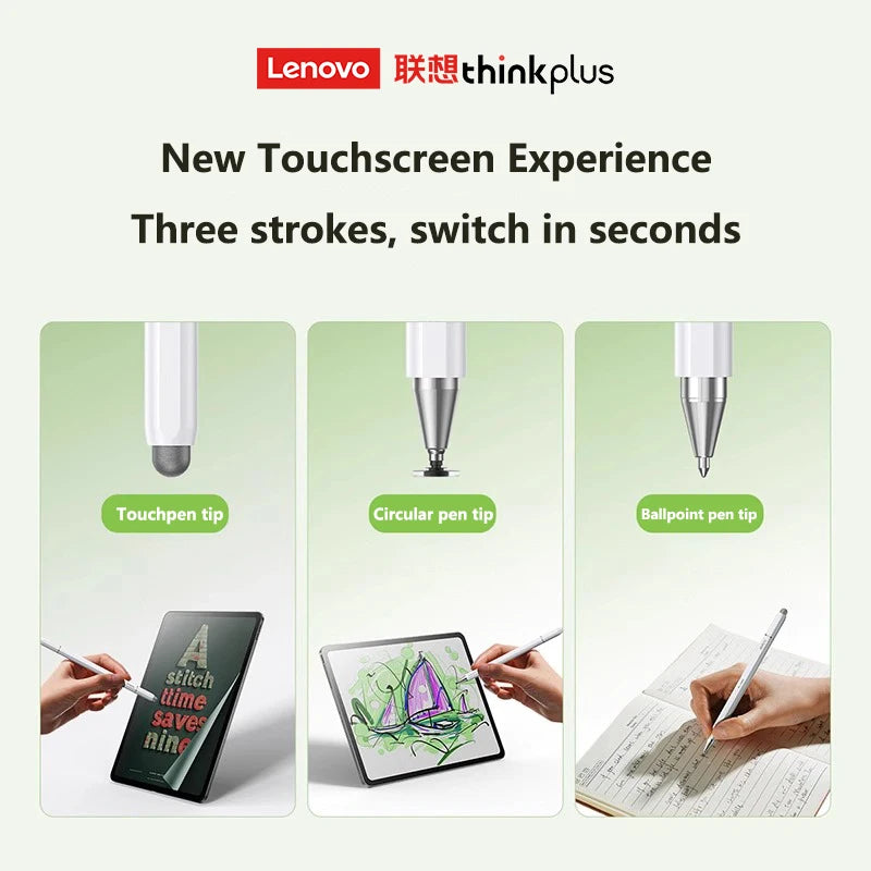 Lenovo Universal Three Pen Tips Stylus For Android IOS Capacitive Screen For IPad Apple Pencil Huawei Xiaomi Samsung Tablet Pen