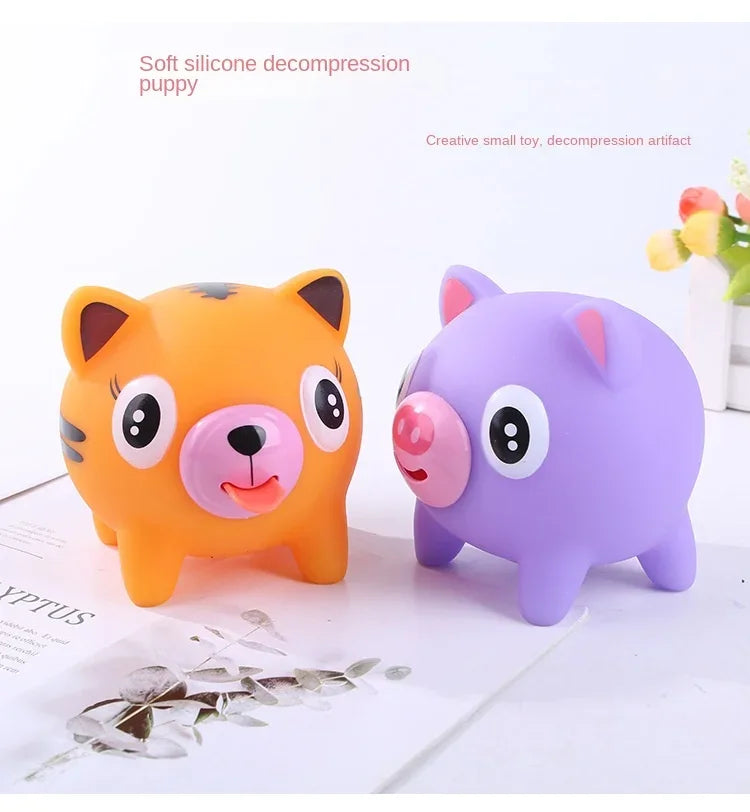 Talking Animal Baby Toys Jabber Ball Tongue Out Stress Relieve Soft Cute Tiger Pig Dog Ball Great Gifts for Kids Adult Baby Toy