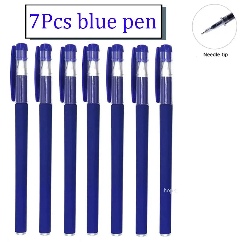 7/35 PCS Gel Pen Set School Supplies Black Blue Red Ink Color Ballpoint Pen Kawaii Pen Writing Tool School Office Stationery