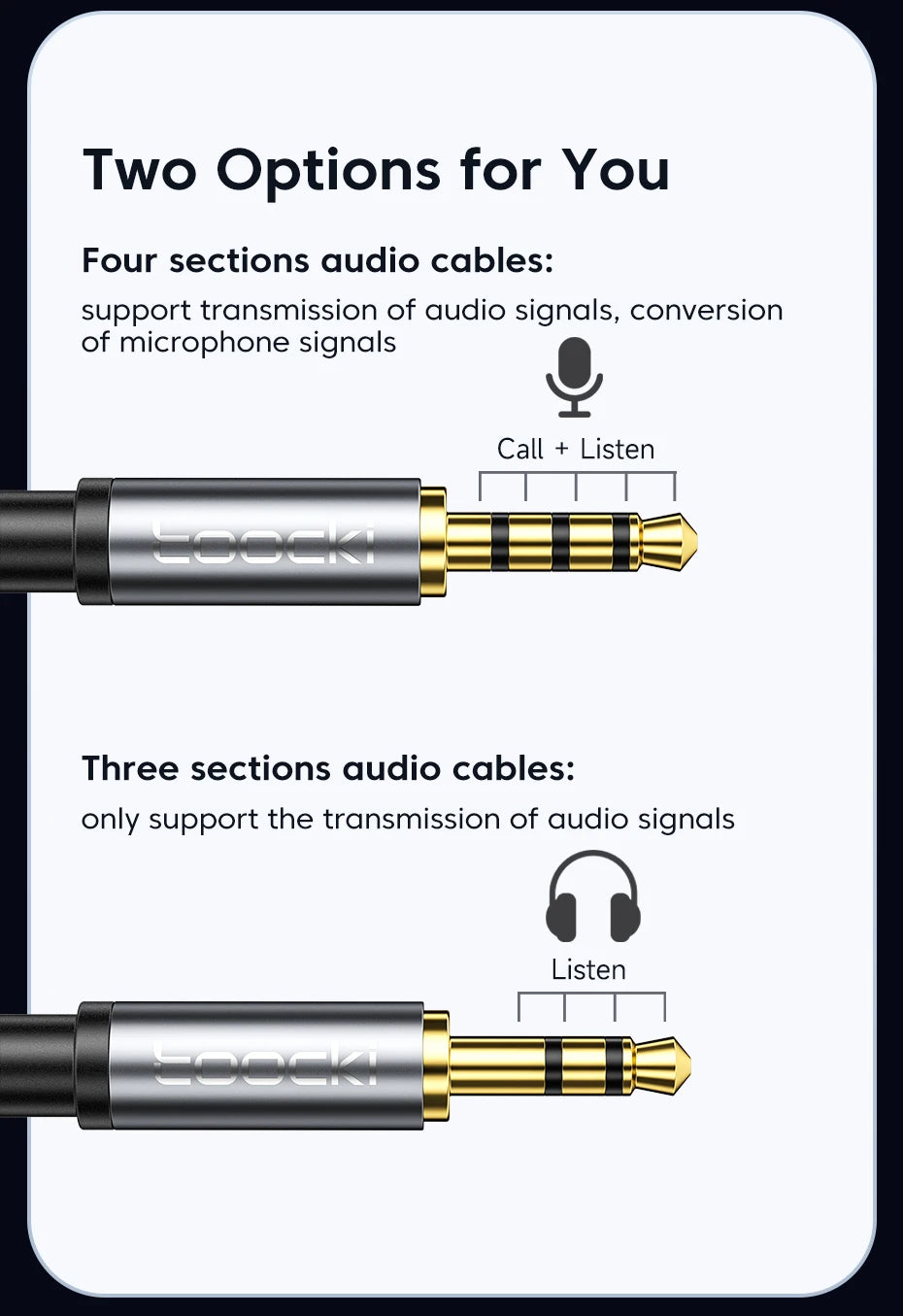 Toocki Aux Cable 3.5mm Male to Female Jack Audio Male Extension Speaker Wire with Microphone for Headphone Xiaomi Extender Cord
