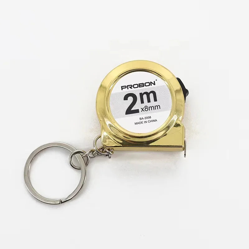 Portable mini tape measure Small household measuring tape retractable 2m Mild steel key chain tape measure Mini measuring tools