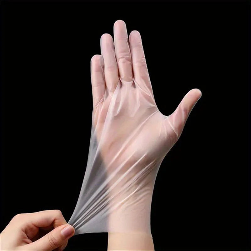 100/200PCS Disposable TPE Gloves, Powder Free and Latex Free, Suitable for Kitchen, Bathroom Cleaning