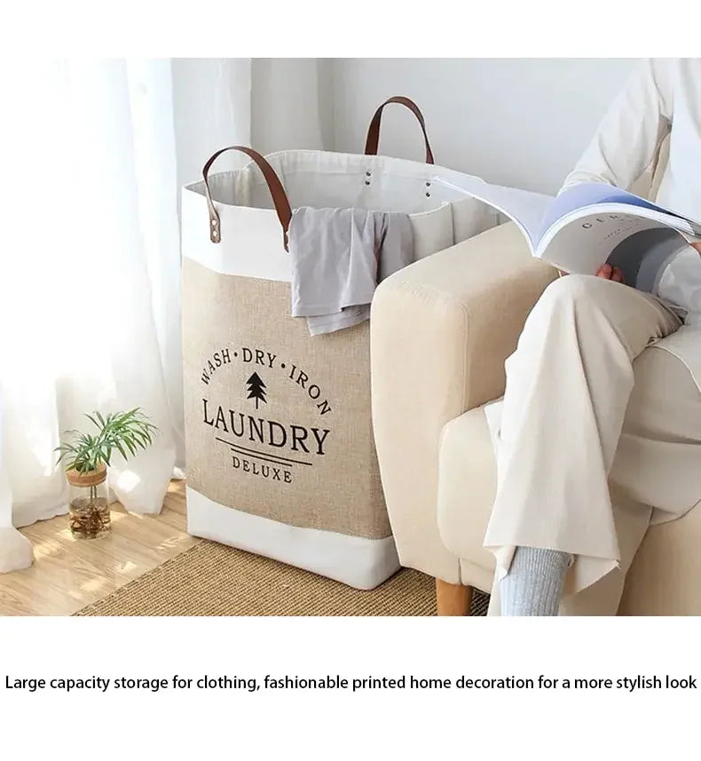1Pc Large Capacity Laundry Basket Dirty Clothes Basket Fabric Laundry Basket Folding Storage Basket Household Storage Box