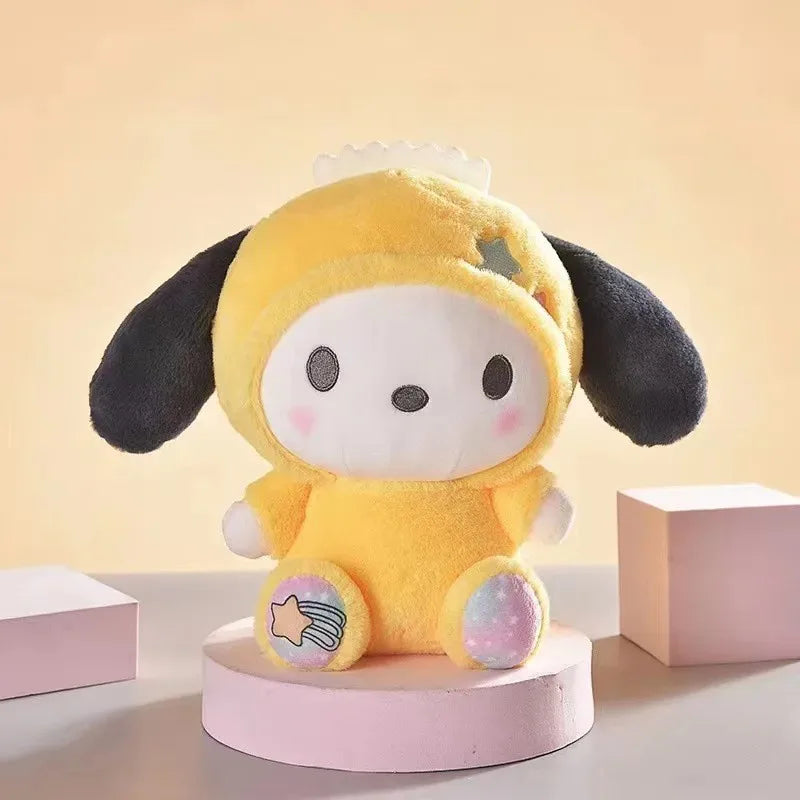 Kawaii 25cm Sanrio Jade Dog Kuromi Dressing Doll Doll Plush Toy Stuffed Animal Patung Dolls Birthday Gift for Girls Kids Boys