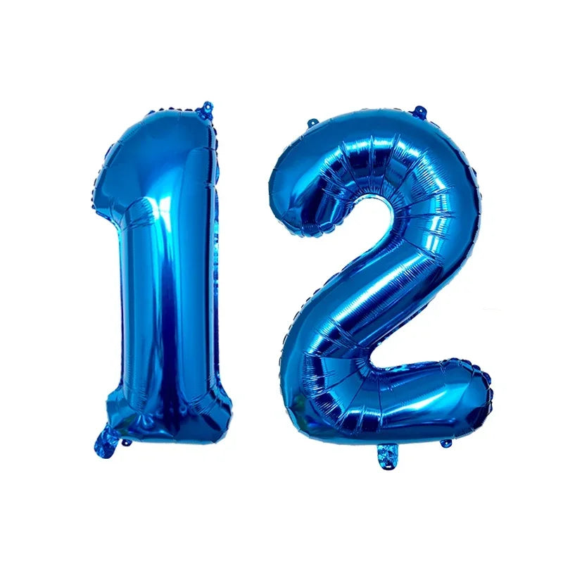 2Pcs 32 Inch Gold Silver Black Blue Red Helium Foil Number Balloon 10 11 12 13 14 15 Happy Birthday Party Decoration Supplies