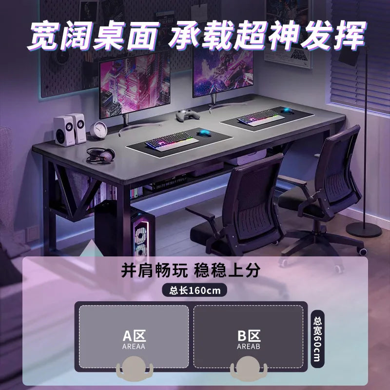 Desk Home Desktop Gaming Table and Chair Student Bedroom Learning Writing Desk Rental House Simple Long Computer Desk