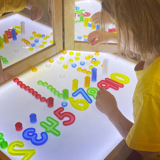 Montessori Math Toys Light Table Counting Material Transparent Number For Kids 3 Years Educational Teaching Resources