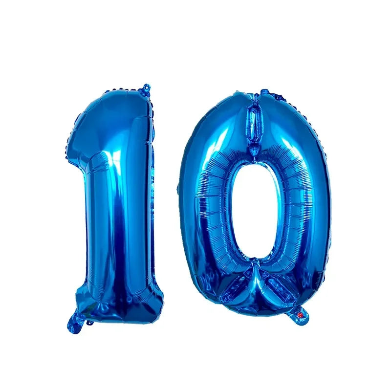 2Pcs 32 Inch Gold Silver Black Blue Red Helium Foil Number Balloon 10 11 12 13 14 15 Happy Birthday Party Decoration Supplies