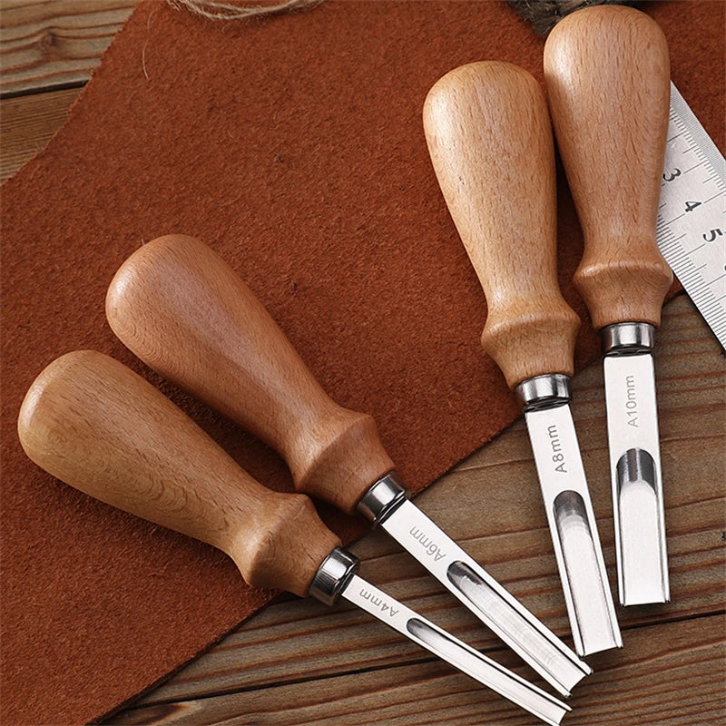 4PCS Leather Edge Skiving Beveler Tools Wide Leather Craft Edge Beveler Tool Kit Leather Edge Trimmer for DIY Leather Craft Tool