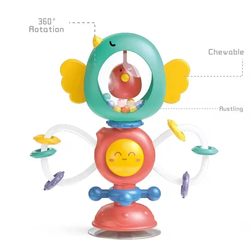 Suction Cup Spinner High Chair Baby Toys 6 12 Months Rotating Rattle Sensory Toys for Babies Educational Games Toy 1 2 3 Years
