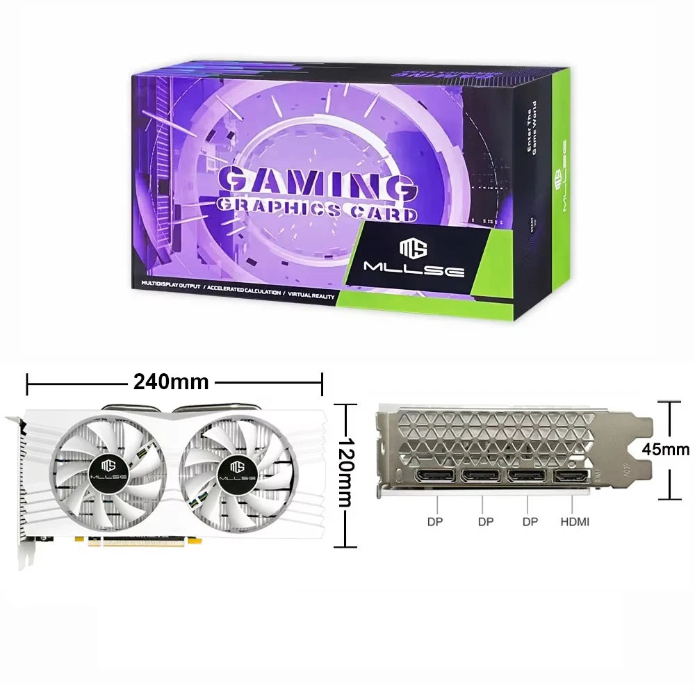 MLLSE AMD RX 580 8GB 2048SP Gaming Graphics Card GDDR5 256Bit PCI-E 3.0 ×16 8Pin Radeon GPU Rx 580 Video Card Placa De Video