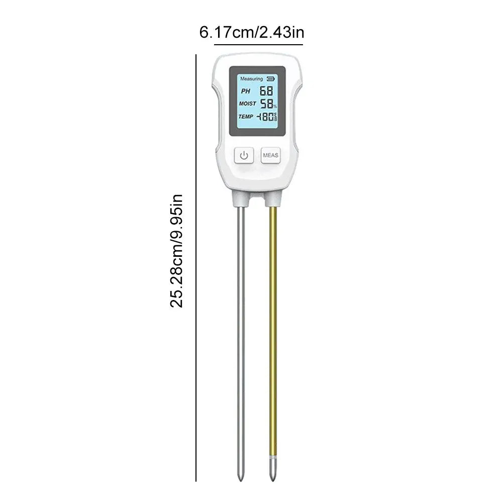 3 in 1 Digital Soil Test Meter Backlight LCD Display Plant Temperature/Soil Moisture/PH Meter for House Plants Garden Lawn Farm