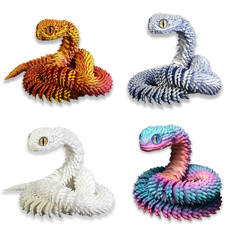 30cm 3D Printed Snake Toys Funny Printed Animals Snake Christmas New Year Craft Ornament Simulation Animal Home Desktop Ornament