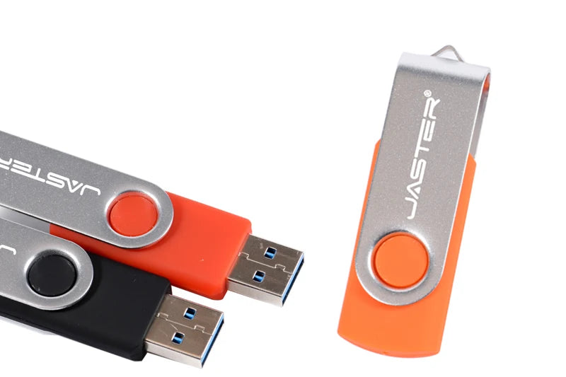 JASTER Rotatable Colorful USB 2.0 Flash Drive 128GB Creative Gift Memory Stick 64GB Silver Clip Pen Drive 32GB U Disk 16GB 8GB