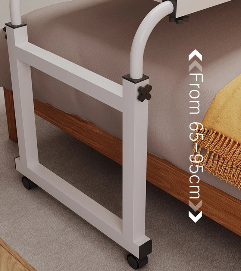 Laptop Computer Adjustable Height And Length Living Room Bedroom Movable Desk Overbed Table