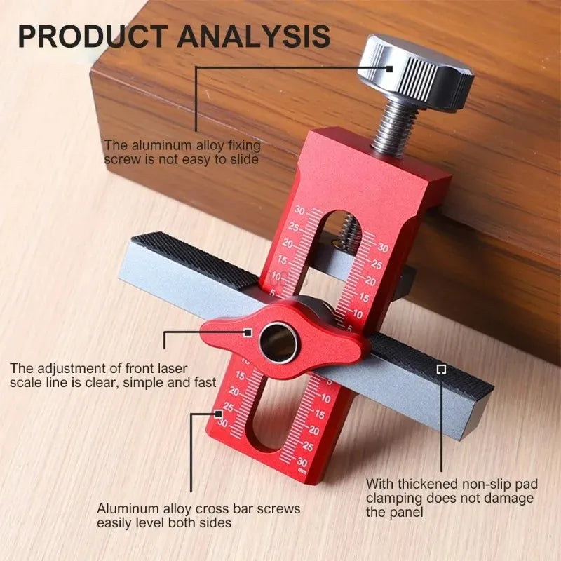 2 in 1 Cabinet Door Installation Positioner,6/8/10mm Rebounder Punched Mounting Jig Wardrobe Cabinet Door Panel Installation Jig