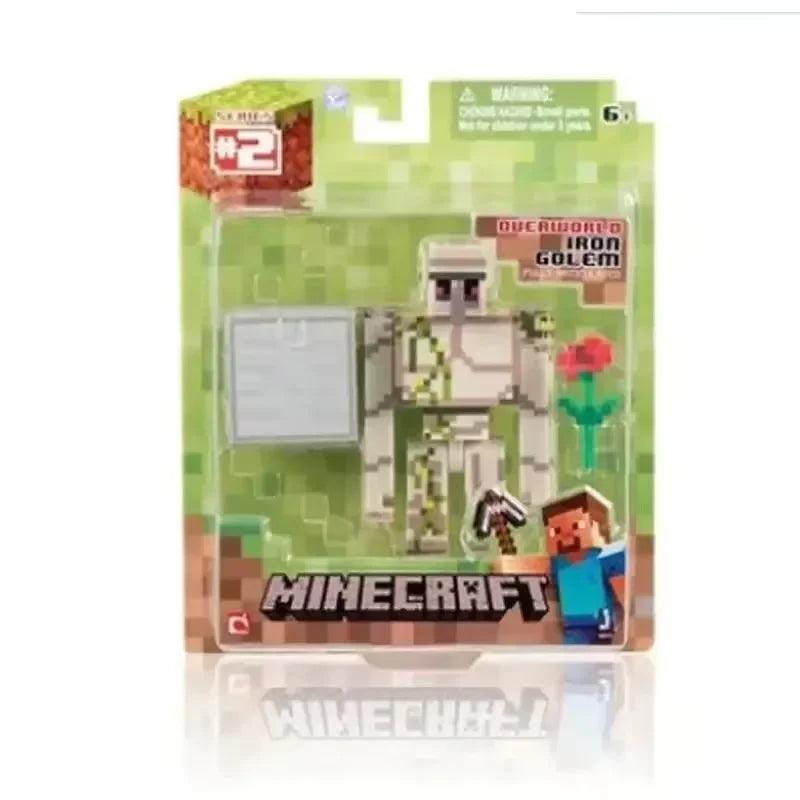 New Minecrafts Steve Alex Zombie Villager Action Figures Model Anime MC Game Puzzle Assembled Toy Doll Mini Weapon Kids Gifts