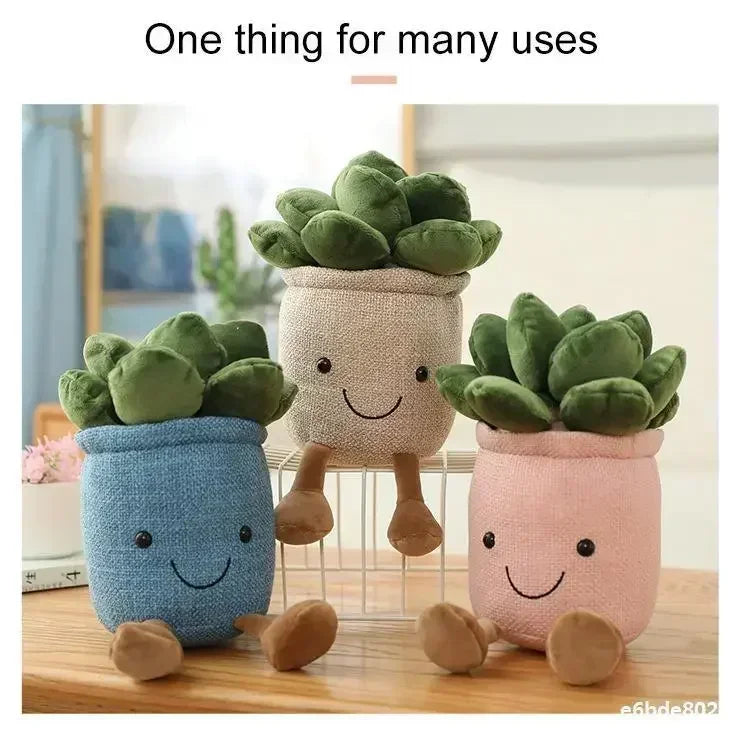Succulent Plants Stuffed Toy For Kids Soft Simulation Potted Plush Toy Doll Decor Desk Window Decoration Gift