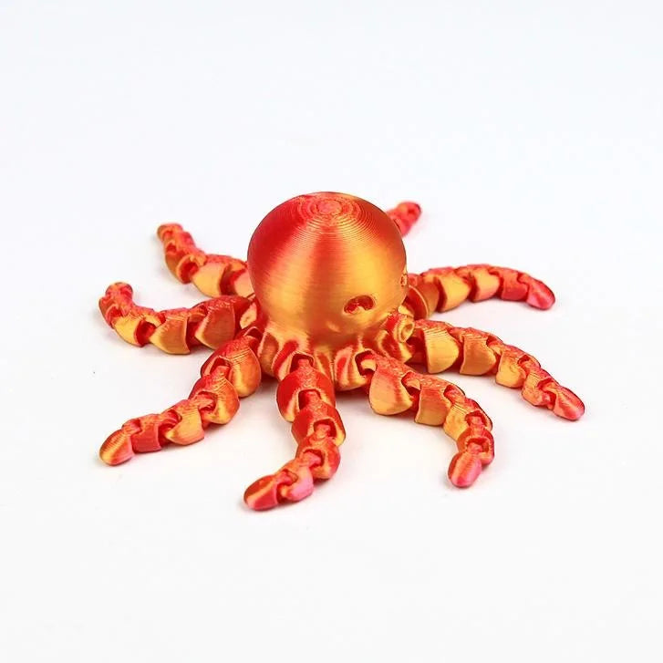12cm 3D Printed Octopus Figurine with Flexible Joints for Home Office Desk Decoration Ocean Animal Table Ornament Ideal Gift Toy