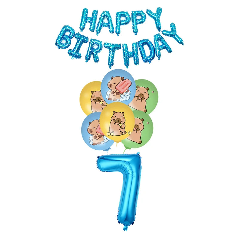 Capybara Birthday Party Decorations Tableware Set Cups Plates Napkins Tablecloth Straws Capybara Balloons Toy Girls Party Favors
