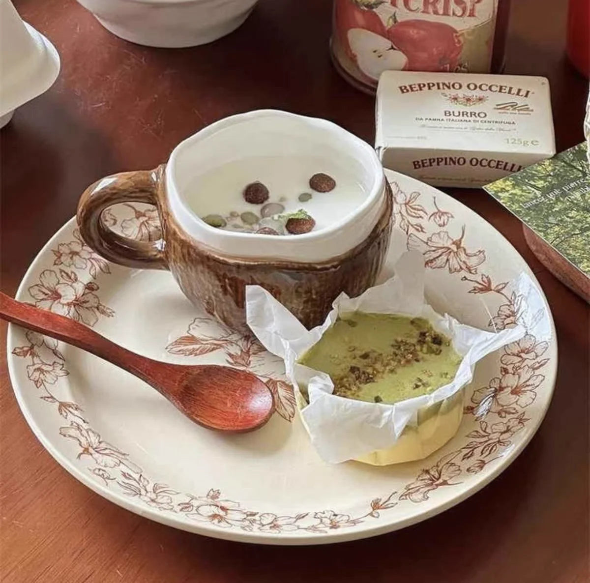 High value ins retro hand-squeezed irregular ceramic mark coconut cup coffee cup oat breakfast water cup