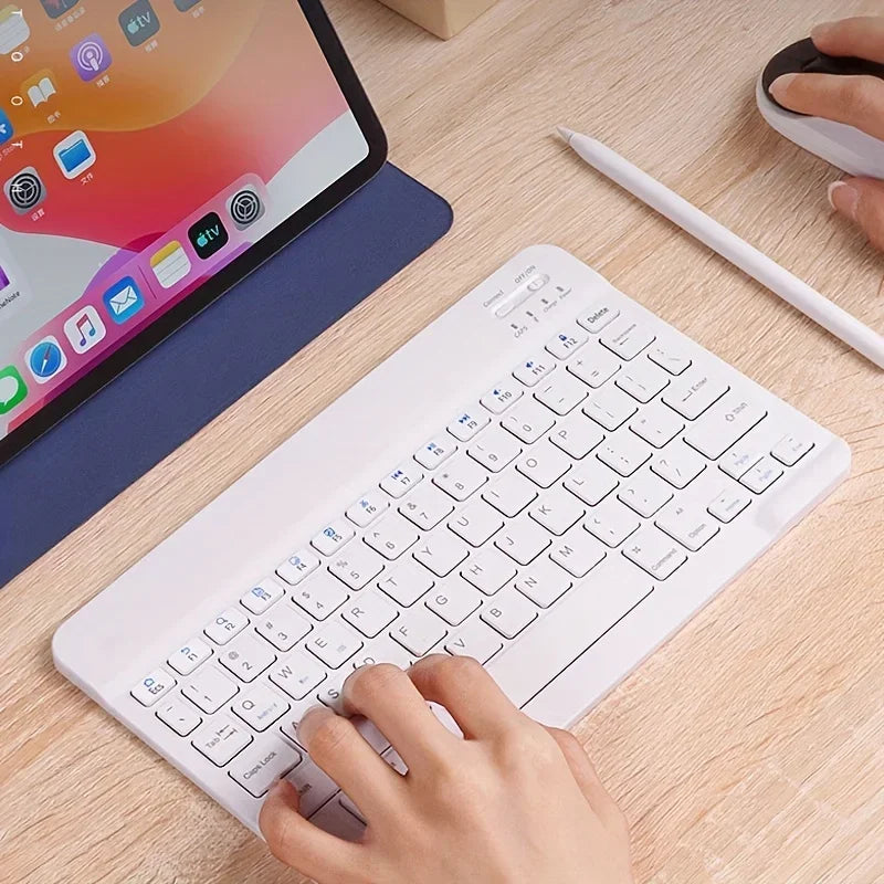 Rechargeable Bluetooth-compatible Keyboard Ultra-Slim Wireless Mouse Keyboard Set for Android Windows Tablet iPhone iPad