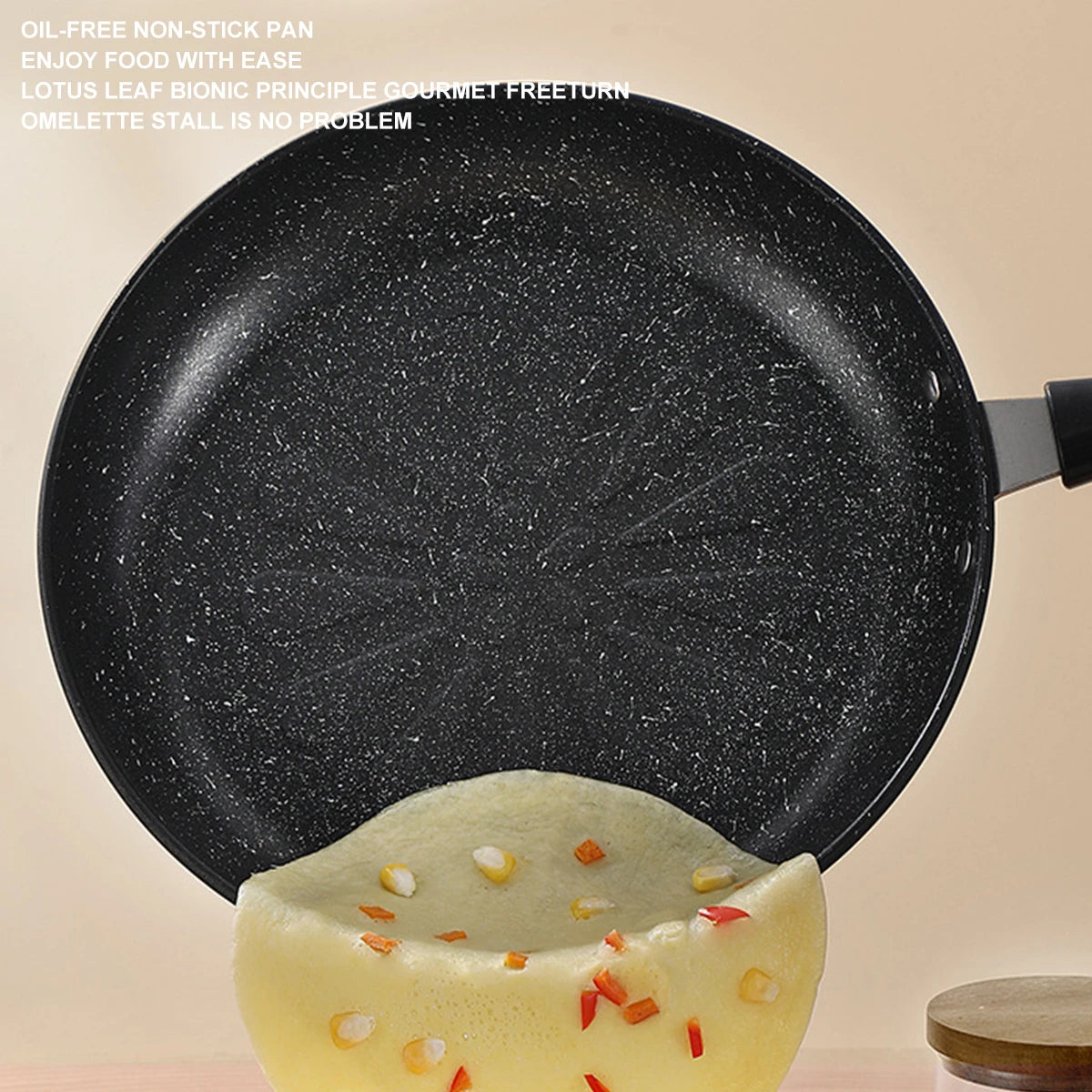 1Pc Flat Non-Stick Frying Pan Medical Stone Fried Egg For Household Steak Frying Pan With Less Oil Smoke Induction Cooker