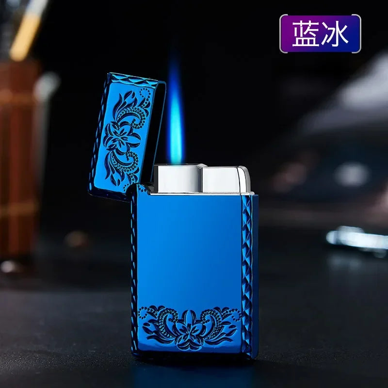 Windproof Metal Lighter Waterproof Portable Cigarette Lighter Red Fire Flame Direct Cigar Gas Lighter Smoke Accesoires for Men