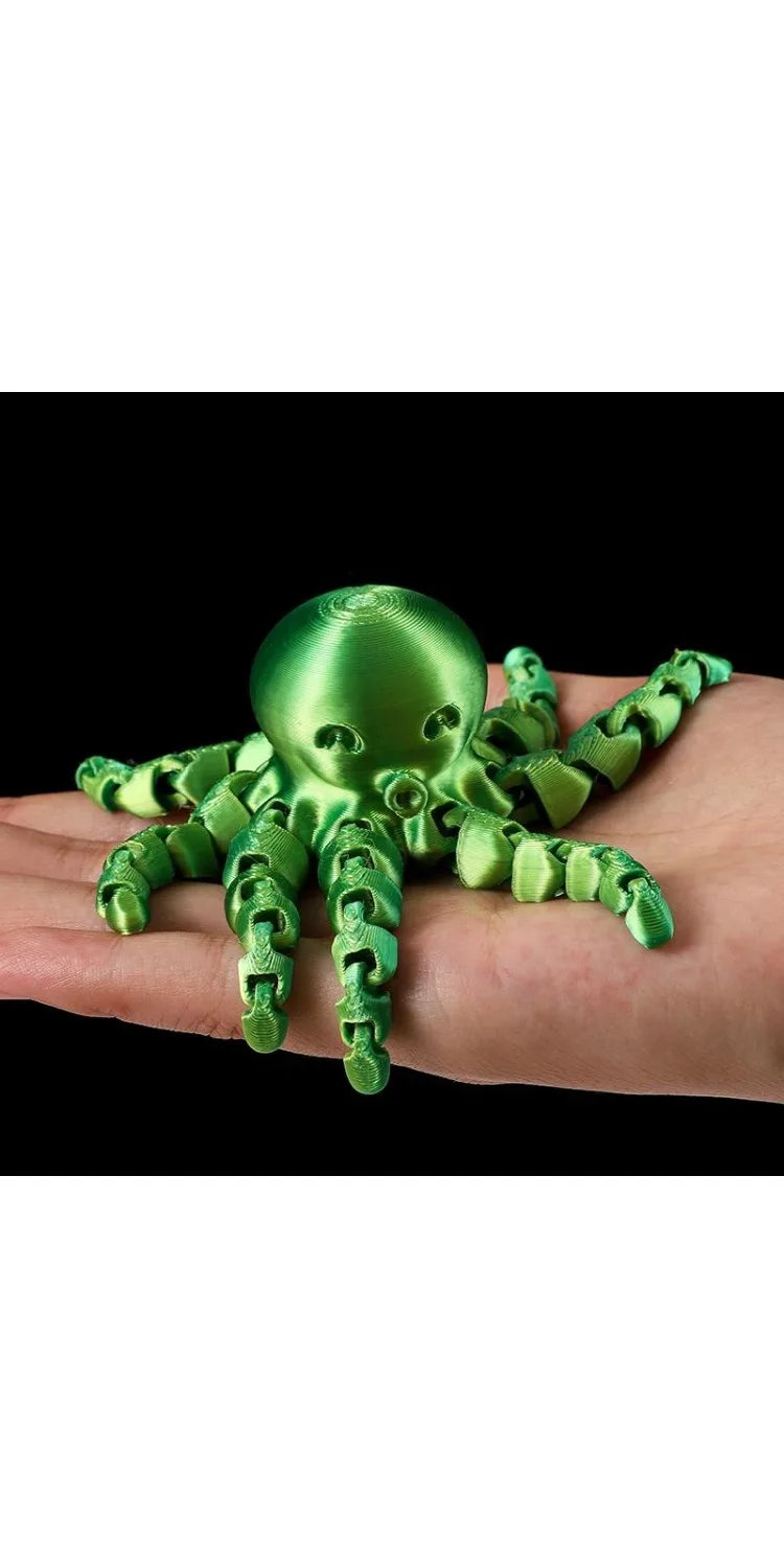 12cm 3D Printed Octopus Figurine with Flexible Joints for Home Office Desk Decoration Ocean Animal Table Ornament Ideal Gift Toy
