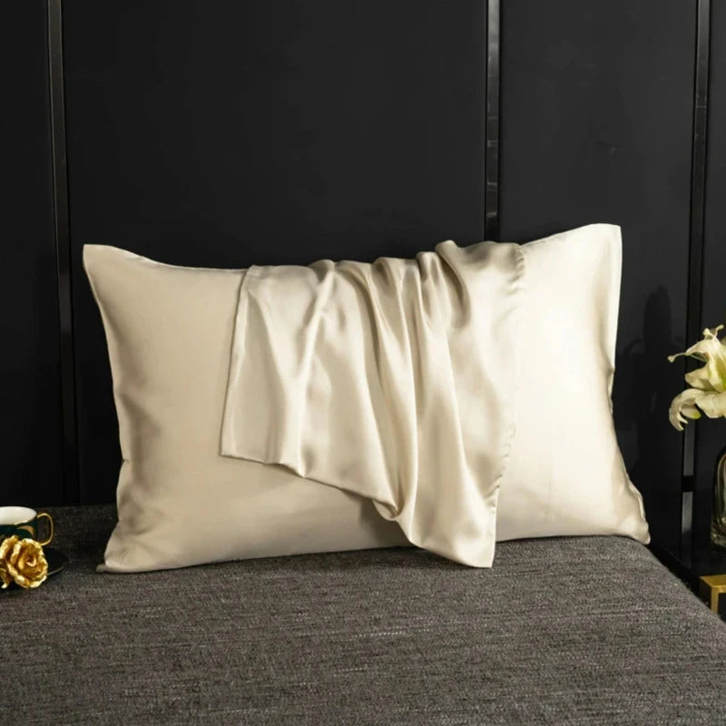 Mulberry Silk Pillowcase Bed Pillow Covers White Black Gray Champagne Gold Luxury Cases Home Bedding Standard Queen Size