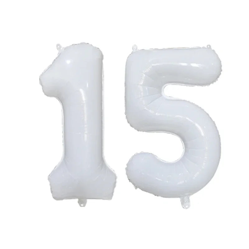 2Pcs 32 Inch Gold Silver Black Blue Red Helium Foil Number Balloon 10 11 12 13 14 15 Happy Birthday Party Decoration Supplies