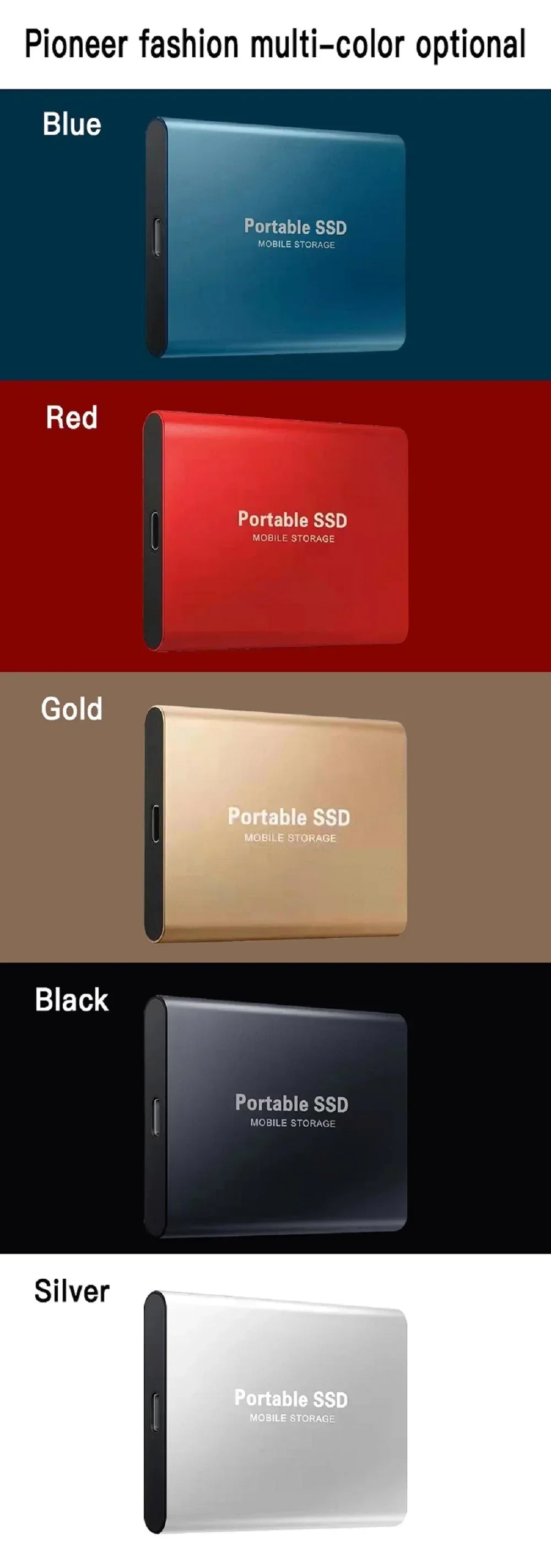 Portable SSD 4TB High Speed External Hard Drive 16TB USB 3.1 Hard Disk Mass 1TB Original Solid State Drives for Laptop/PC/MAC