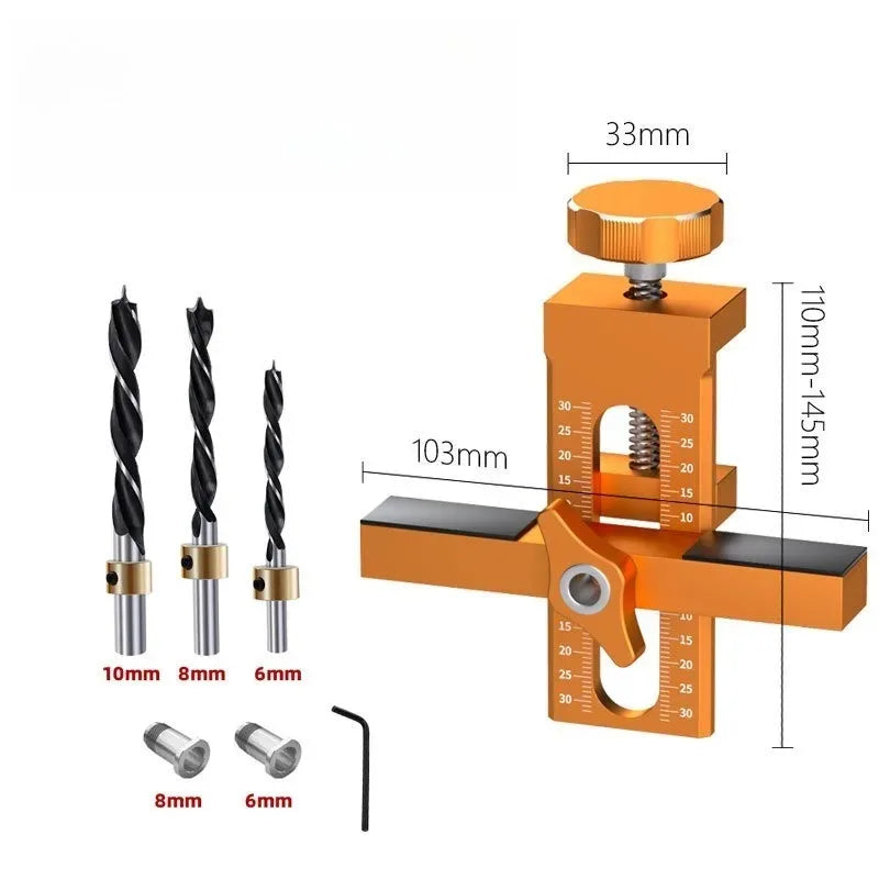 2 in 1 Cabinet Door Installation Positioner,6/8/10mm Rebounder Punched Mounting Jig Wardrobe Cabinet Door Panel Installation Jig