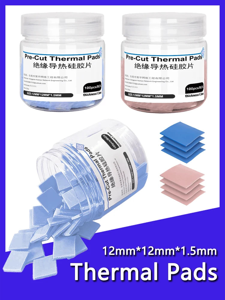 100PCS Thermal Pads Insulating Silicone Sheet High Temperature Resistance Motherboard CPU IC GPU PS5 PS4 Repair Pre-cutting Mat