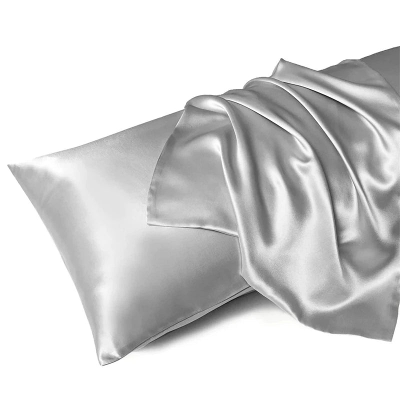 Mulberry Silk Pillowcase Bed Pillow Covers White Black Gray Champagne Gold Luxury Cases Home Bedding Standard Queen Size