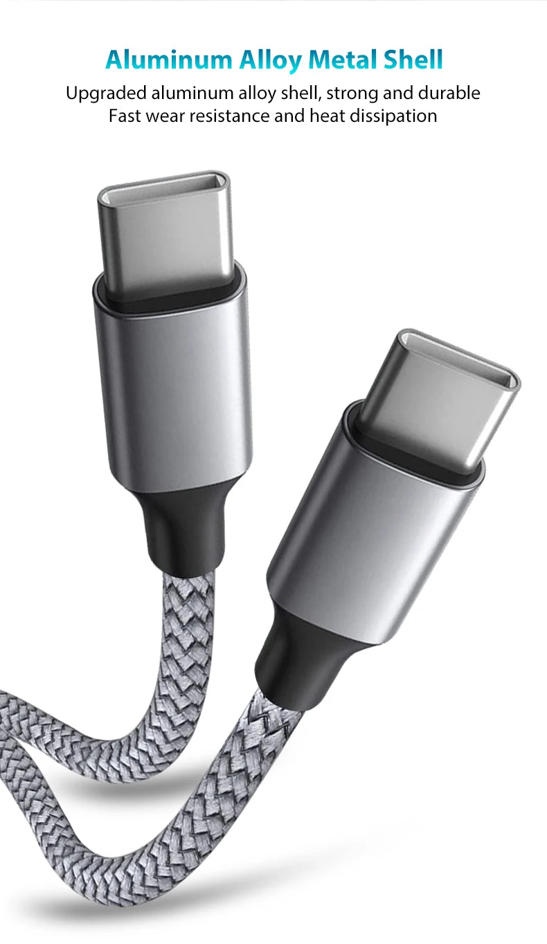 Type C to Type C PD 60W Fast Charging Cable Type C 3m 5m 8m 10m Extending Data Cable for iPhone 15 Pro Max Huawei Xiaomi Samsung