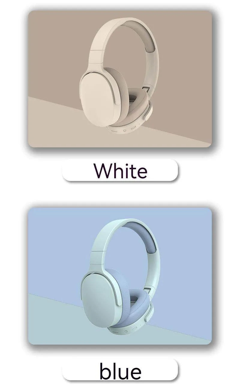 NEWMSNR 9D Surround Sound Wireless Bluetooth Headphones Over Ear Headsets True Sports Earphones TF/AUX Music Player with HD Mic