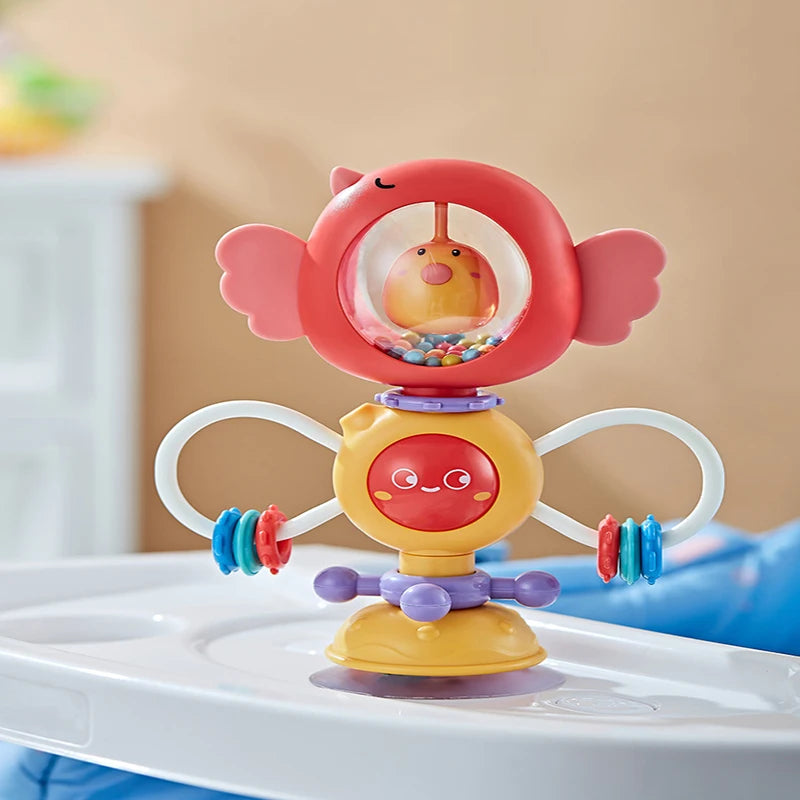 Suction Cup Spinner High Chair Baby Toys 6 12 Months Rotating Rattle Sensory Toys for Babies Educational Games Toy 1 2 3 Years